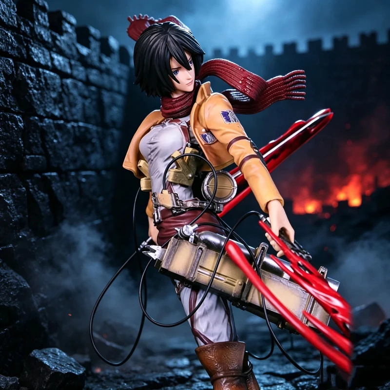 Attack On Titan Gk Levi Ackerman Mikasa Ackerman Battle Damaged GK Figure - Image 3