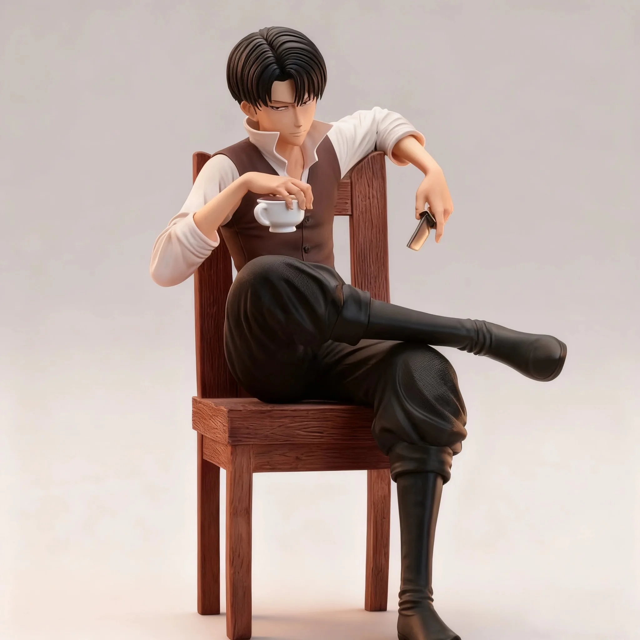 19cm Anime Attack on Titan Figures Levi Ackerman GK Figure - Image 4