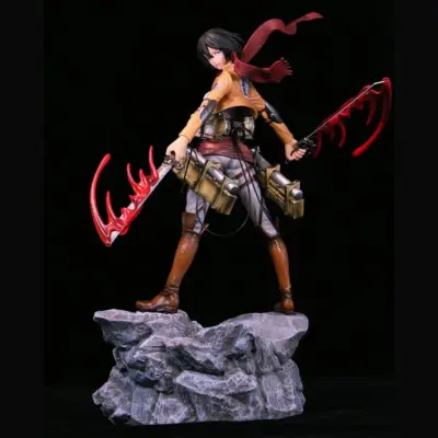Attack On Titan Gk Levi Ackerman Mikasa Ackerman Battle Damaged GK Figure