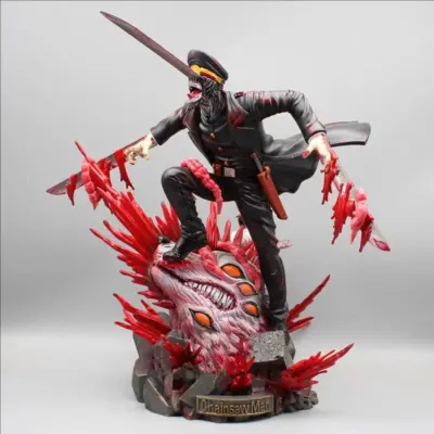 Anime Chainsaw Man Denji Figures VS Samurai Sword  PVC Figurine