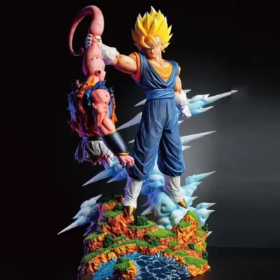 Hot 33cm Cartoon Dragon Ball Z Cartoon Character Majin Buu Vs Vegetto Supports GK Figure